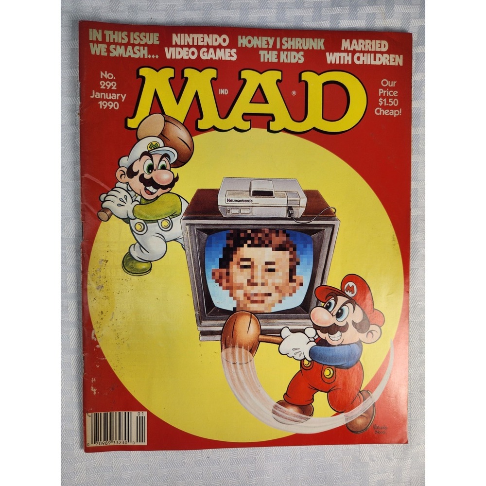 Mad Magazine #292 January 1990 Nintendo Super Mario Bros NES Games Guide FN/VF‎